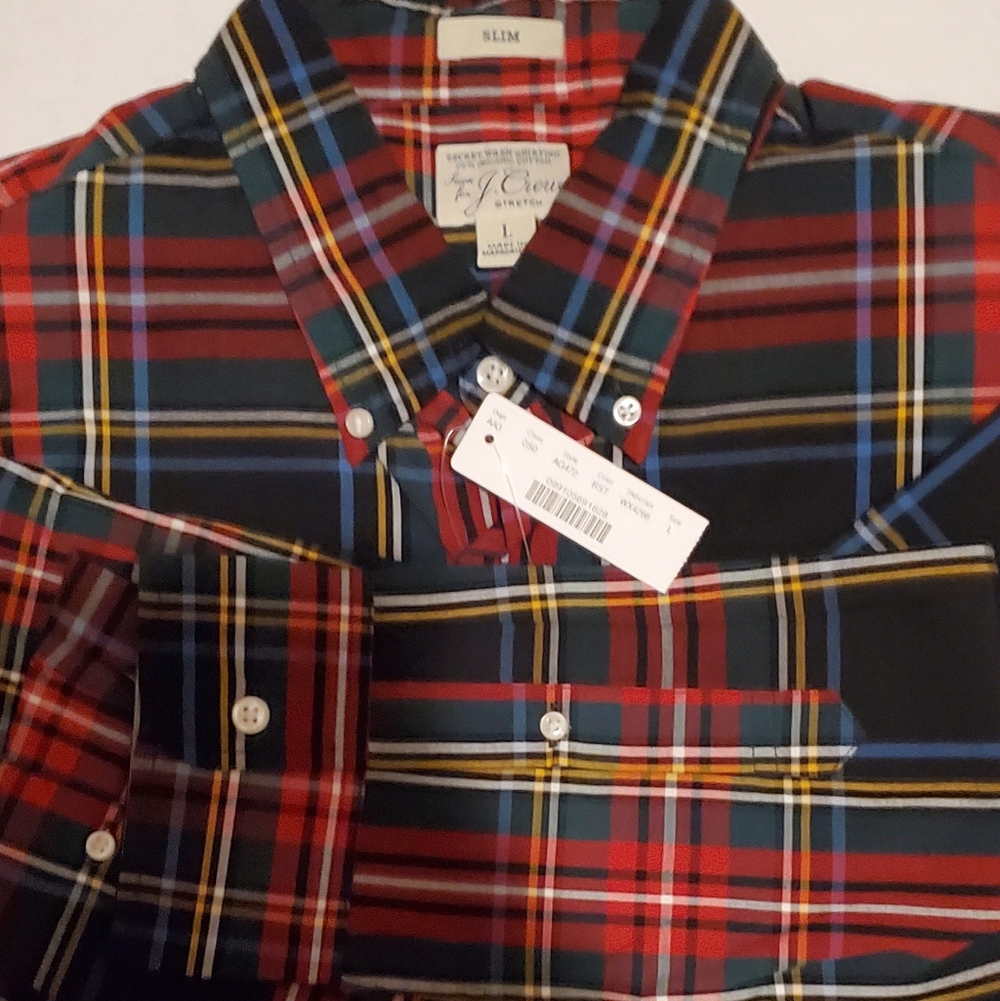 J. Crew Red and Blue Plaid Casual Button Down Shirt - Picture 5 of 7